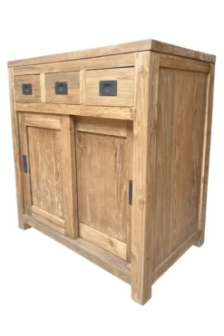Teakhouten badkamermeubel met schuifdeuren 80 cm