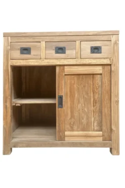 Teakhouten badkamermeubel met schuifdeuren 80 cm