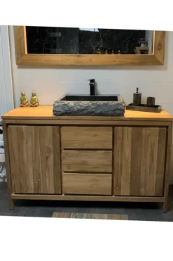 Teakhouten badkamer meubel minimalistisch