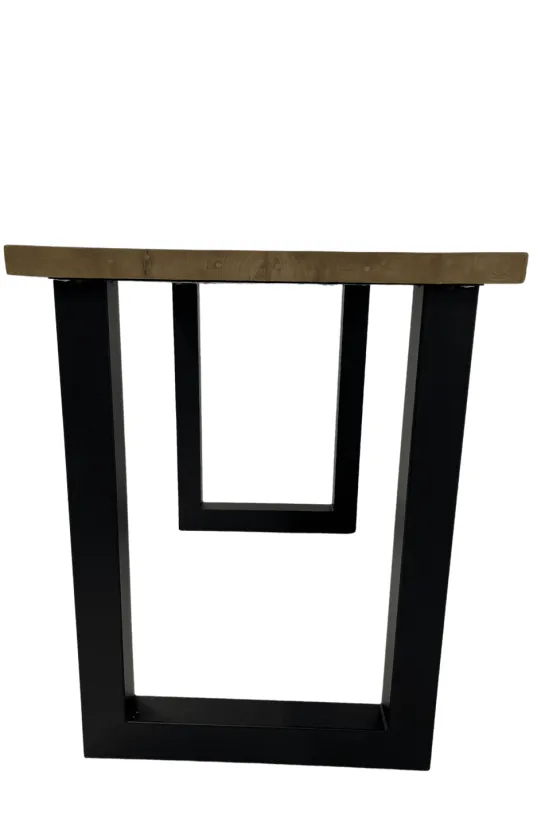 Teak houten bartafel met metalen poten