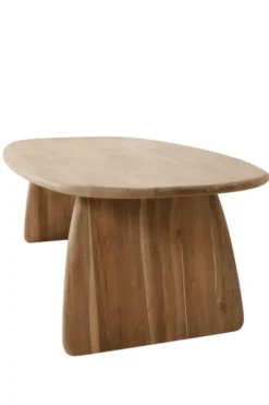 Teak houten bootvormige eettafel met houten poten – uniek exemplaar