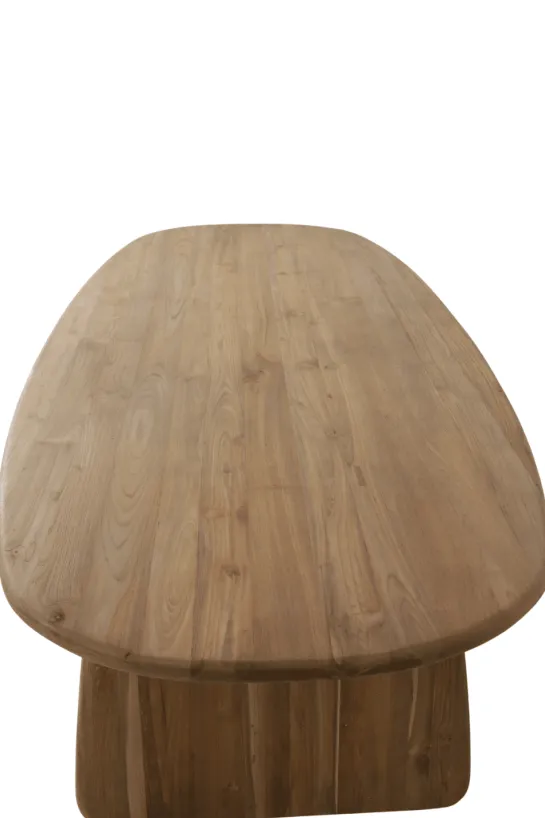 Teak houten bootvormige eettafel met houten poten – uniek exemplaar