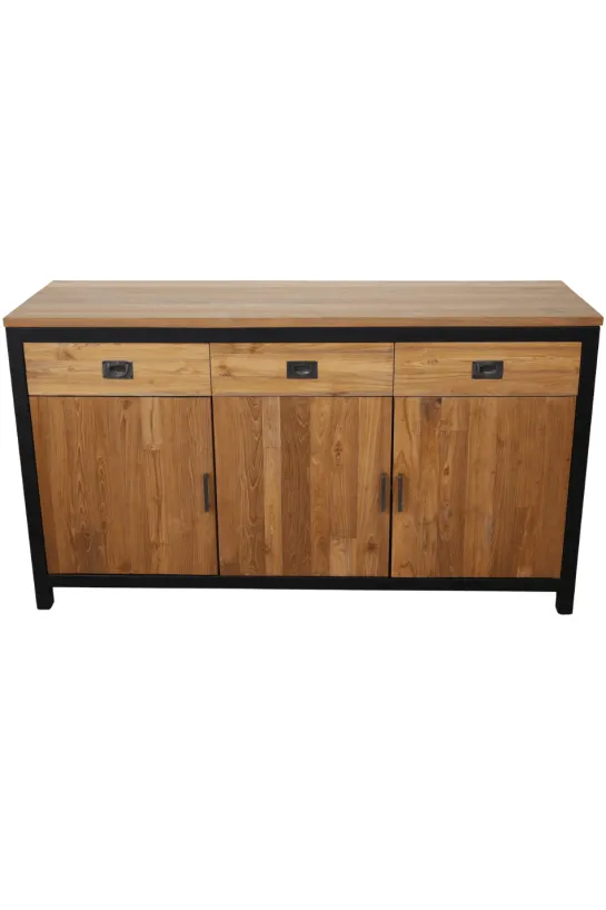 Teakhouten Dressoir met Metalen Details – 150 cm