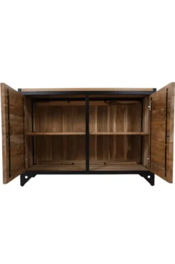 Teakhouten Dressoir of Badkamermeubel met Metalen Details – 120 cm