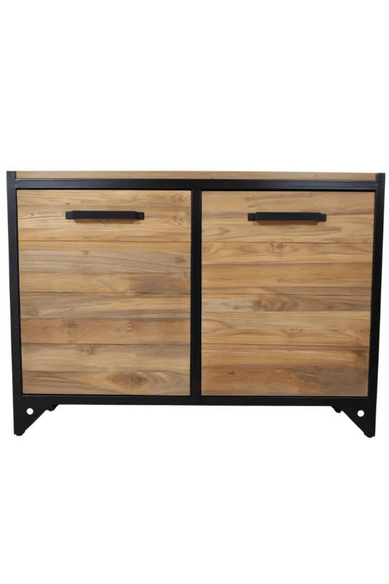 Teakhouten Dressoir of Badkamermeubel met Metalen Details – 120 cm
