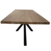 Teak houten eettafel 220 cm met zwart metalen matrixpoot
