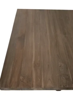 Teak houten eettafel 220 cm met zwart metalen matrixpoot