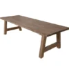 Teak houten eettafel met houten A poten