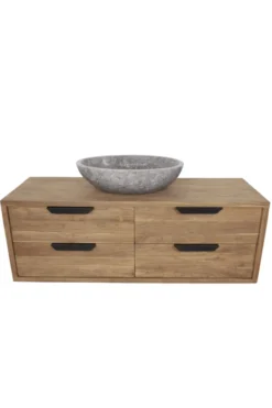 Teak houten Hangend badkamermeubel 140 cm