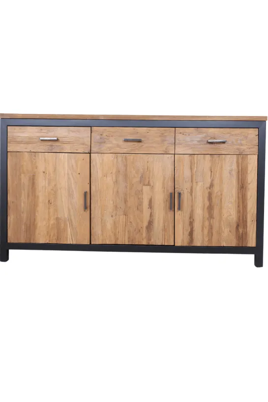 Teak houten industrieel dressoir