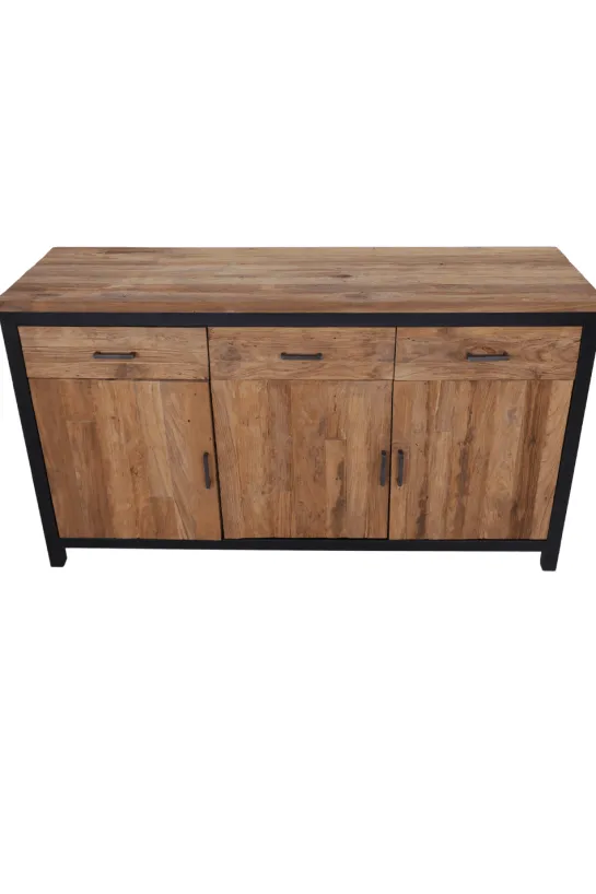 Teak houten industrieel dressoir