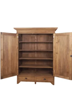 Teakhouten Klassieke Kledingkast met Planken 160 cm