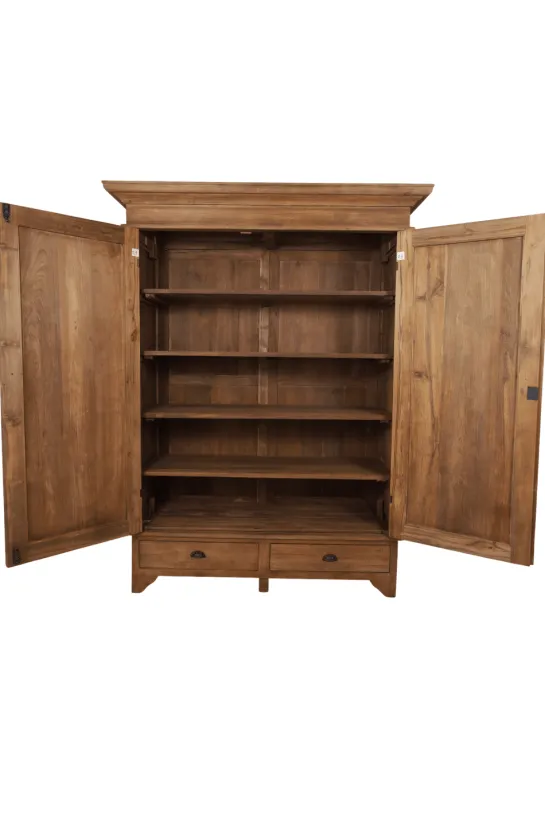 Teakhouten Klassieke Kledingkast met Planken 160 cm