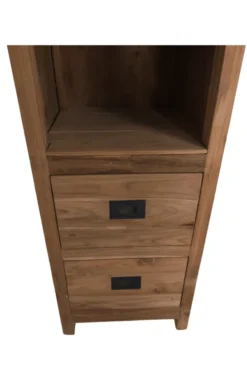 Teakhouten kolomkast voor in de badkamer