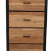 Teakhouten Ladekast met Metaal – Industrieel Design