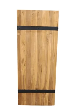 Teakhouten Pilaar met Metalen Strips