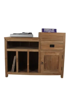 Teak houten platenspeelkastje / record kastje / lp kast