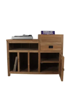 Teak houten platenspeelkastje / record kastje / lp kast