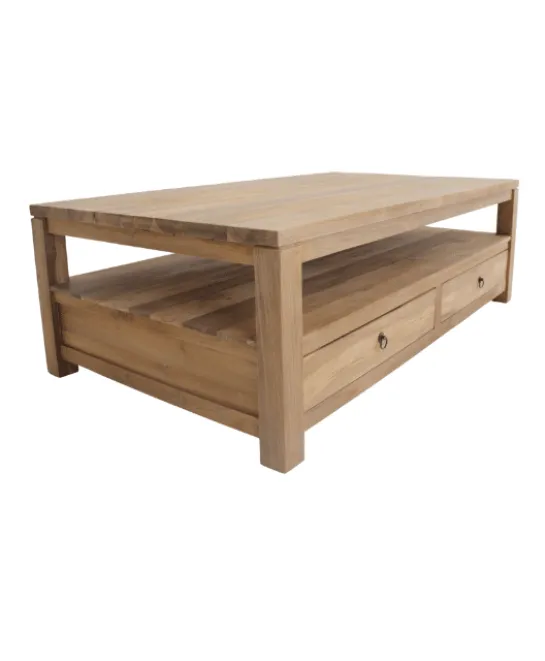 Teak houten salontafel met lade