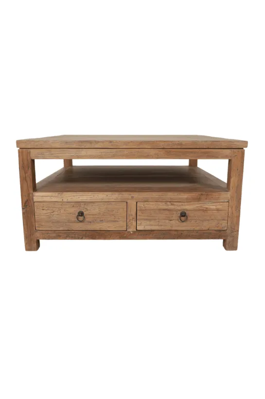 Teakhouten salontafel met lades