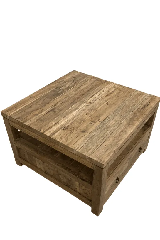 Teakhouten salontafel met lades