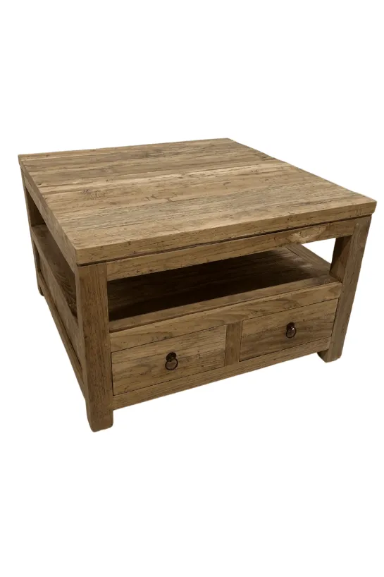 Teakhouten salontafel met lades