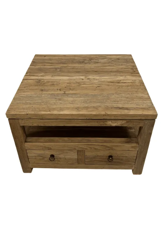 Teakhouten salontafel met lades