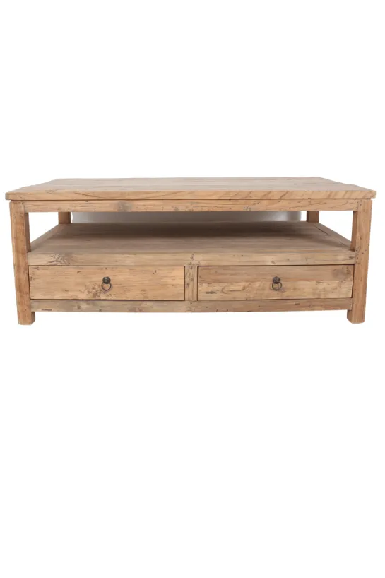 Teakhouten salontafel met lades