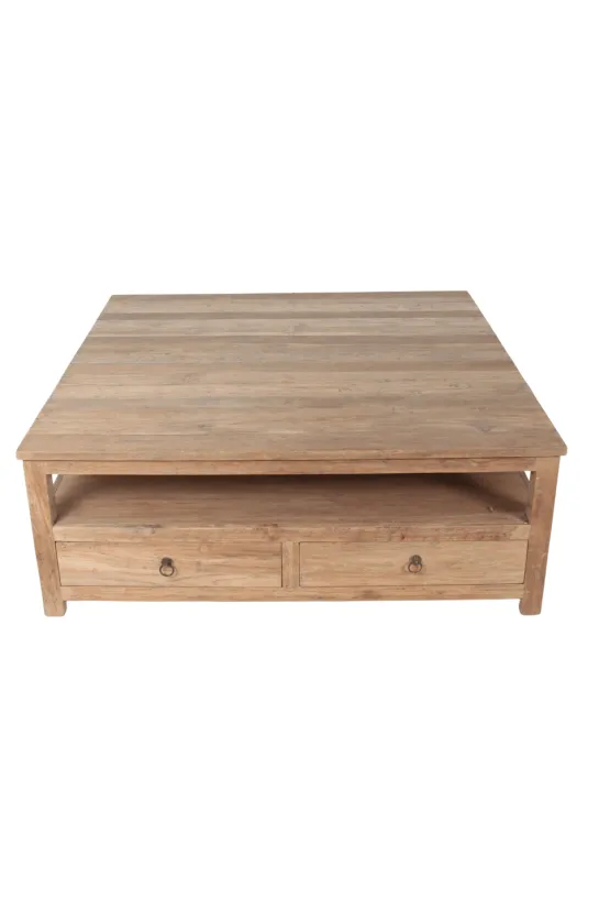Teakhouten salontafel met lades