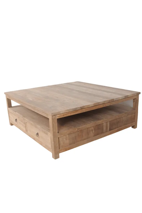 Teakhouten salontafel met lades