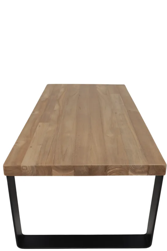 Teak Houten Salontafel met Metalen U-Poten