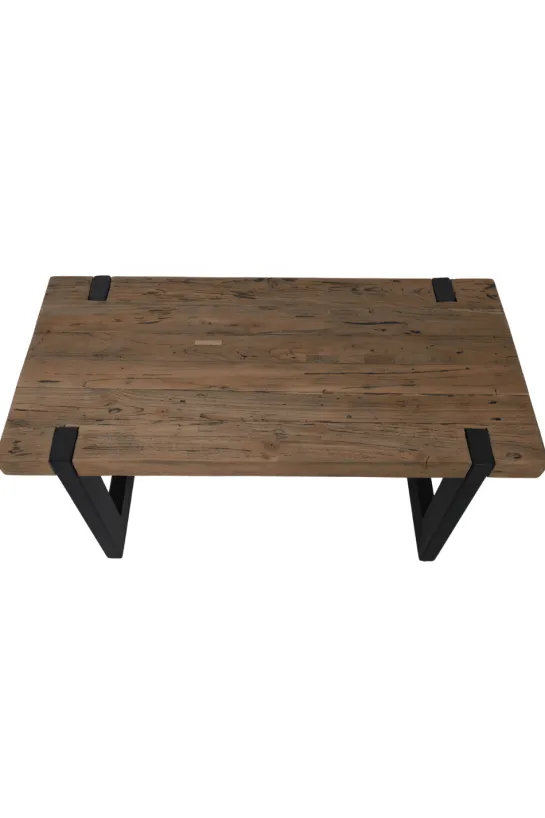 Teak houten salontafel poten door het blad