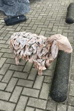 Teak Houten Schaap – Voor Binnen & Buiten