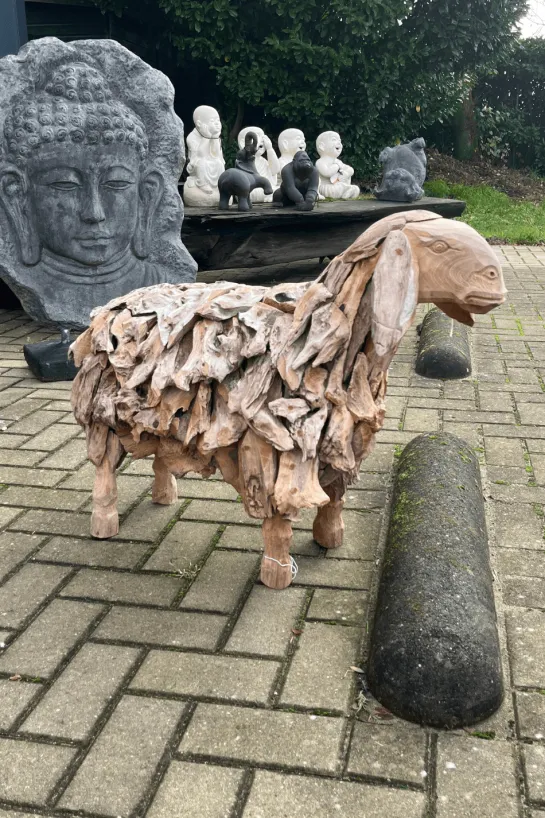 Teak Houten Schaap – Voor Binnen & Buiten