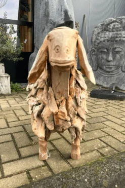 Teak Houten Schaap – Voor Binnen & Buiten