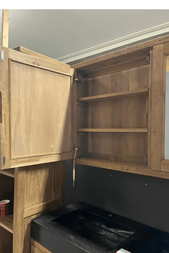 Teak houten spiegelkast 120 cm