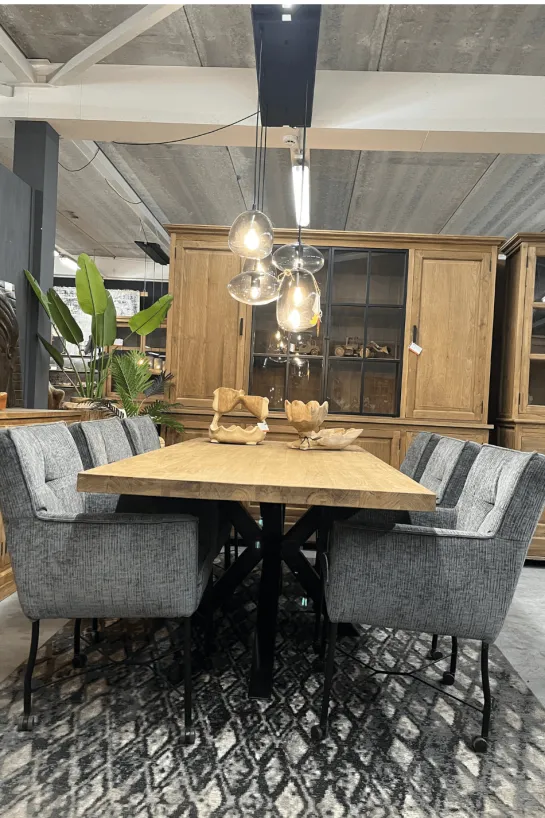 Teakhouten tafel – vervaardigd uit gerecycled massief teak 220 cm