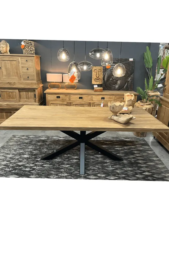 Teakhouten tafel – vervaardigd uit gerecycled massief teak 220 cm