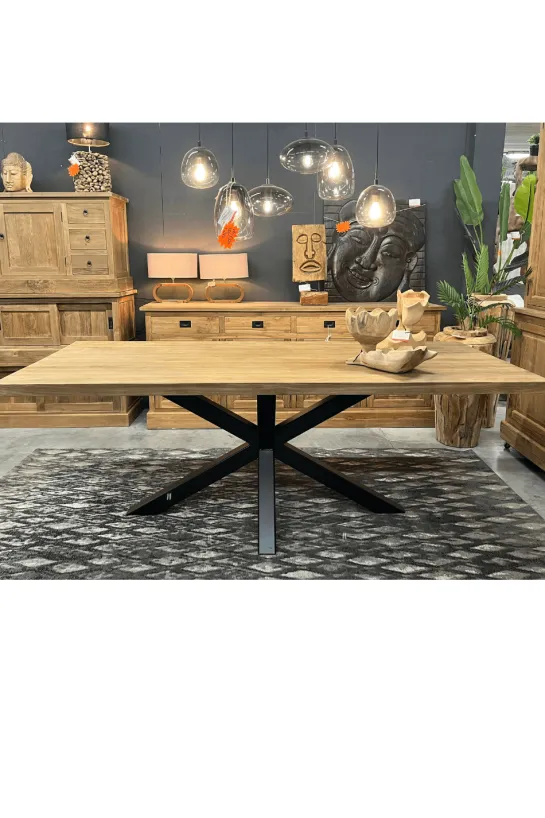 Teakhouten tafel – vervaardigd uit gerecycled massief teak 220 cm