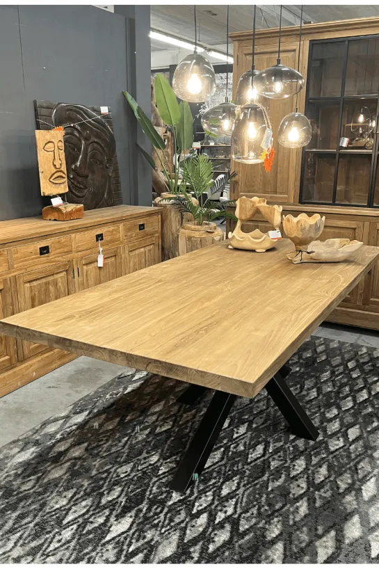 Teakhouten tafel – vervaardigd uit gerecycled massief teak 220 cm