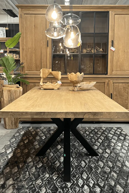 Teakhouten tafel – vervaardigd uit gerecycled massief teak 220 cm
