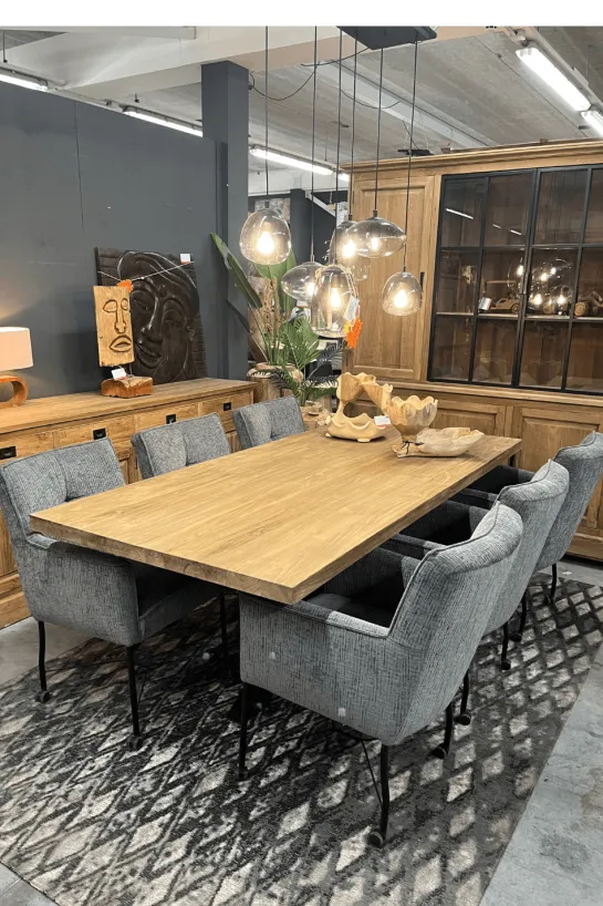 Teakhouten tafel – vervaardigd uit gerecycled massief teak 220 cm