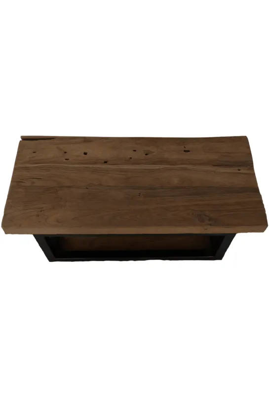 Teak Houten Toiletplankje met Metalen Beugel