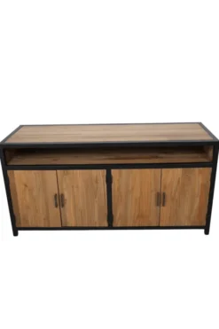 Teakhouten TV-Meubel met Metalen Accenten – 150 cm