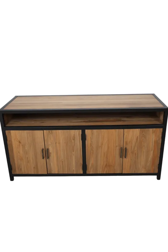 Teakhouten TV-Meubel met Metalen Accenten – 150 cm