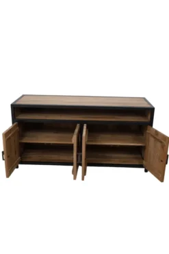 Teakhouten TV-Meubel met Metalen Accenten – 150 cm