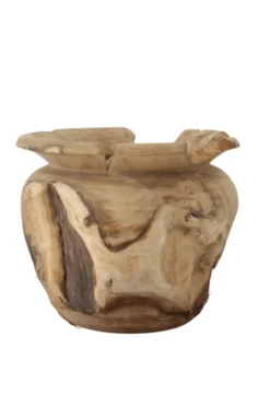 Teak houten vaas