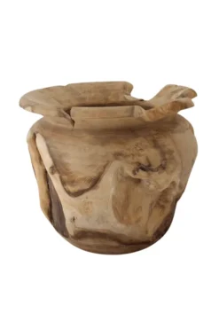 Teak houten vaas