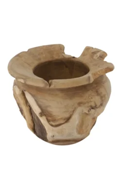 Teak houten vaas