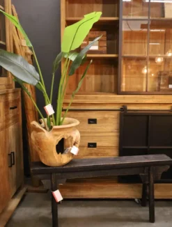 Teak houten vaas
